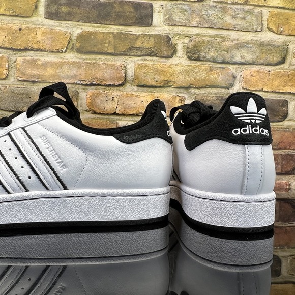 Adidas Superstar II Shoes Womens 6.5 , Mens 5.5 White Black Leather - Picture 5 of 8